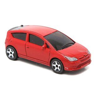 Vintage Majorette Citroen C4 Coupe Die Cast Car Red Toy Collectable